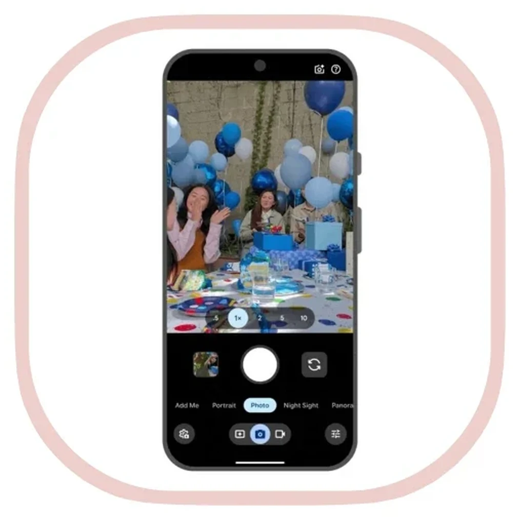 Magic Capture mode in the Pixel Camera app framing a birthday party scene