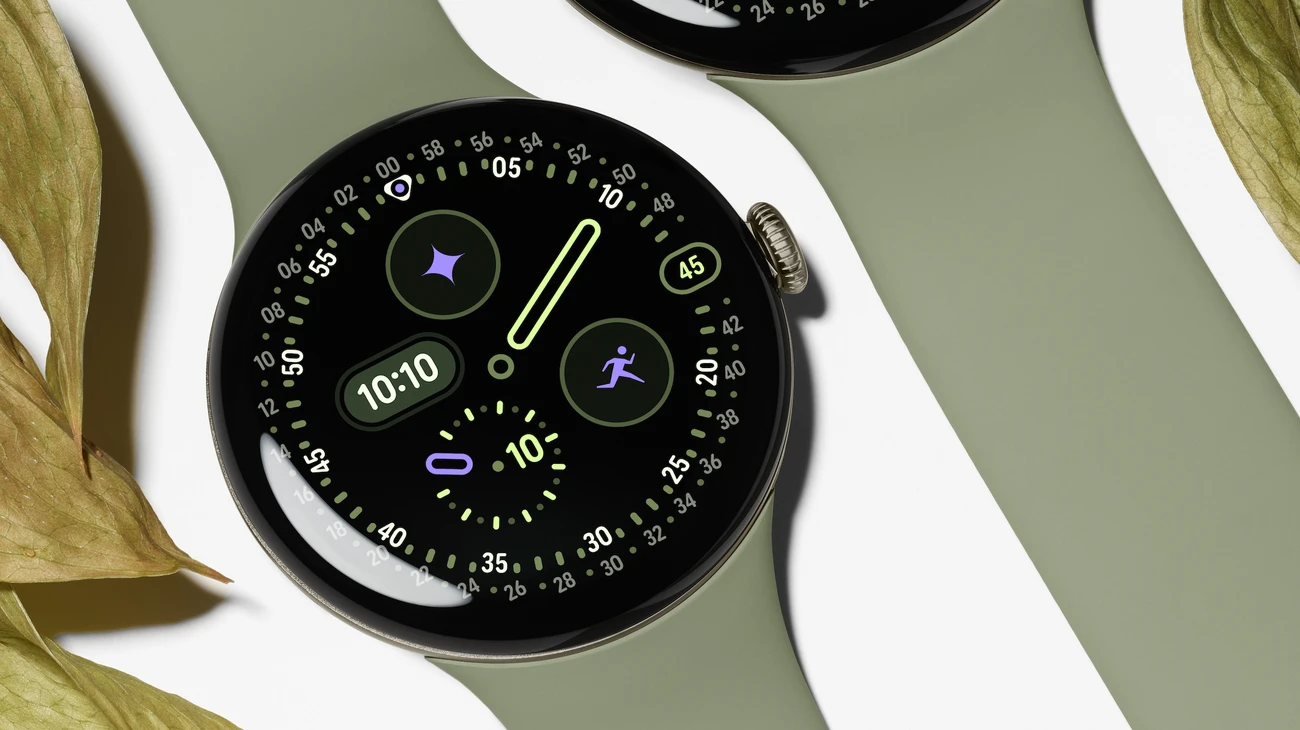 Pixel Watch 5 with Active Band in Olive